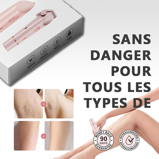 LunaShave Rasoir 2en1 - Épilateur jambes, aisselles, bras et corps